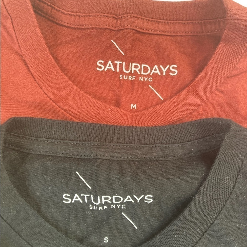 2 Saturday Surf NYC tees bundle black size small & red medium men’s - Picture 2 of 3